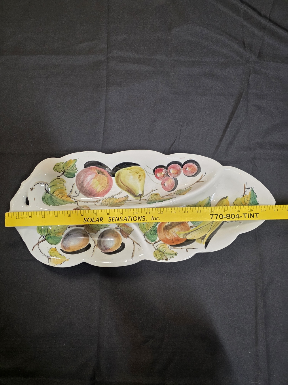 Hand-Painted Italian Fruit Ceramic Serving Platter - 21 Inches Long